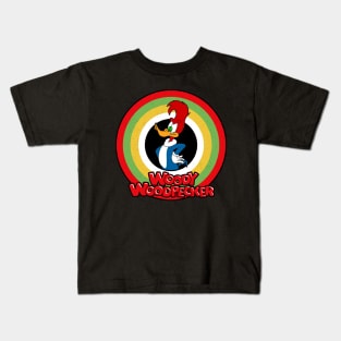 Woody Woodpecker Circle Style Kids T-Shirt